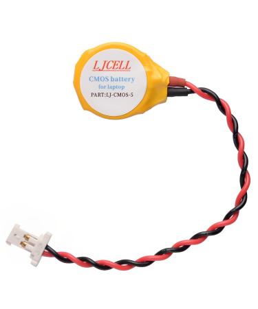 CMOS ML1220 Battery for DELL XPS 13 15 9343 9350 9360 9365 BIOS RTC ML1220 Battery with 2 Wire Cable and Connector CMOS-CR2032-5 1-PACK