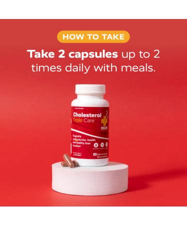 Redd Remedies, Cholesterol Triple Care, Supports Healthy Cholesterol Levels and Liver Function, 60 Vegetarian Capsules - Buy Online on GoSupps.com