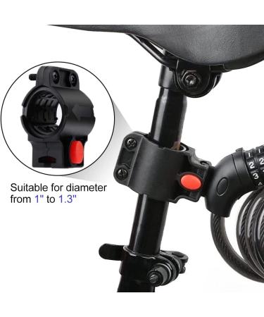 NDakter 4 Feet Bike Lock Cable - High Security 5 Digit Resettable Combination Coiling Bicycle Lock - Heavy Duty Anti Theft with Mounting Bracket - 1/2 Inch Diameter Black - Buy Online on GoSupps.com