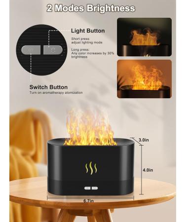 Colorful Flame Diffuser - Noiseless 7-Color Essential Oil Humidifier 180ml Upgraded Fire Design Auto Shut-Off for Home & Room - Buy Online on GoSupps.com