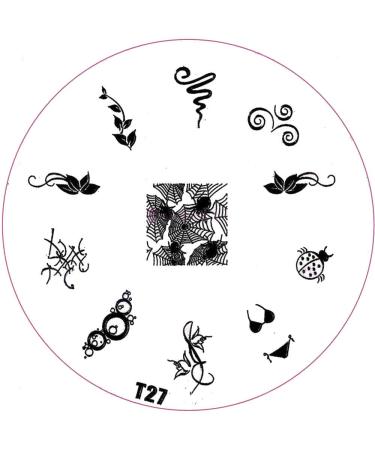 ++SPECIAL ITEM++ Stamping stencil T-Series: T27 Spider Web Ladybug Half Flower Bikini Halloween