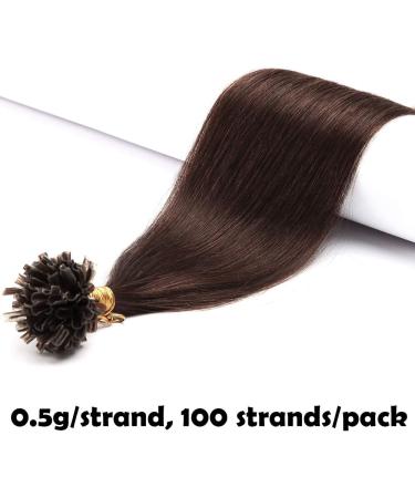 24" Pre Bonded Human Hair Extensions 100 Strands #4 Medium Brown (50g) - Buy Online on GoSupps.com