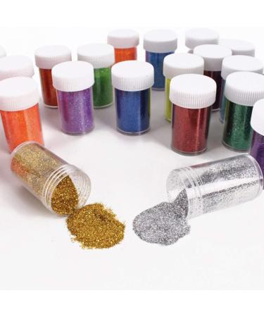 24 x 20g Fine Glitter Powder Set - 24 Vibrant Colors for Nails Body Art Slime & Crafts | Premium Glitter Dust - Buy Online on GoSupps.com