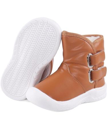 LACOFIA Toddler Winter Snow Boots | Anti-Slip Rubber Sole | Waterproof & Warm | Size 6 UK Child | Brown - Buy Online on GoSupps.com