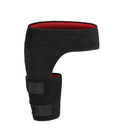 ANGGO Groin Wrap Black Adjustable Support for Hip Groin Brace Wrap Thigh Support Pain Relief Strain Neoprene Hip