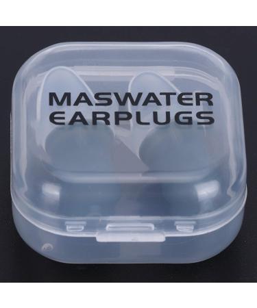2Pcs Waterproof Silicone Ear Plugs for Noise Reduction - Ideal for Swimming Sleeping & Flying - Long-Term Comfort (Gray Large & PP Box - Buy Online on GoSupps.com