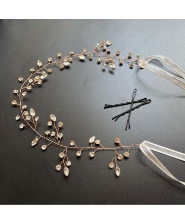 Cubahop Bride Wedding Hair Vines Bridal Crystal Headband Rhinestones Headpieces Hair Accessories for Women and Girls (Rose Gold) - Buy Online on GoSupps.com