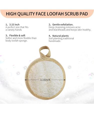 Zenidoo Exfoliating Loofah Sponge Face Pads - 4 Pack Natural Facial Scrub Pad for Men and Women - Large Size Brown - Buy Online on GoSupps.com