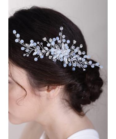 Kercisbeauty Wedding Hair Comb for Bride Bridal Crystal Rhinestones Slide Combs Bridesmaid Hair dress Prom Hair Accessory(Silver) - Buy Online on GoSupps.com