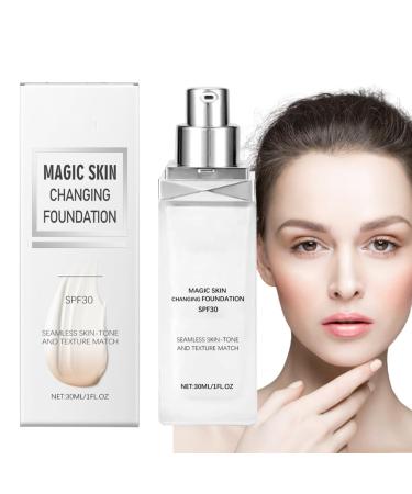 Skin-Changing Foundation Makeup - Automatic Skin-Correcting Makeup | Moisturizing SPF 30 Corrective Cream for Even Skin Tone and Natural Glow
