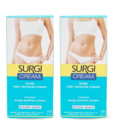 Surgi Body Hair Removal Cream Fresh Scent 2 oz, 2 Pack