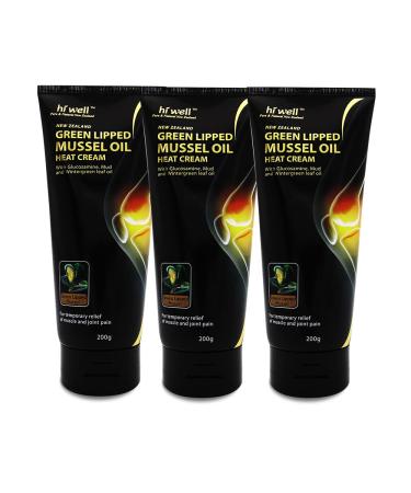(Pack of 3) Hi Well New Zealand Green Lipped Mussel Oil Heat Cream 200g