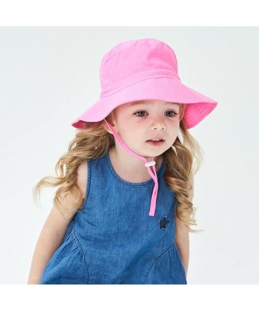 XYIYI Kids Adjustable Sun Bucket Hat | Breathable Beach Hat for Boys Girls 2-6 Years - Pink - Buy Online on GoSupps.com
