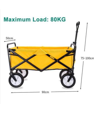 Folding Garden Wagon Cart Outdoor Park Collapsible Utility Wagon Picnic Camping Cart for Outdoor/Festivals/Camping G:yellow - Buy Online on GoSupps.com