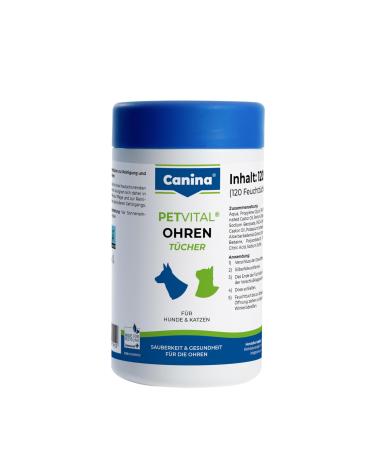 Canina 74112 0 Petvital ear wipes 120 pieces (1 pack)