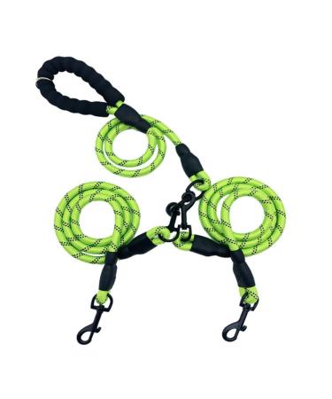 2 Way Nylon No Tangle Dog Pet Coupler Leash Reflective Double Dog Lead Dual Shock Absorbing Bungee Double Leash Coupler - Walking 2 Big to Medium Dogs on One Lead - No Tangle 360 Swivel Clip