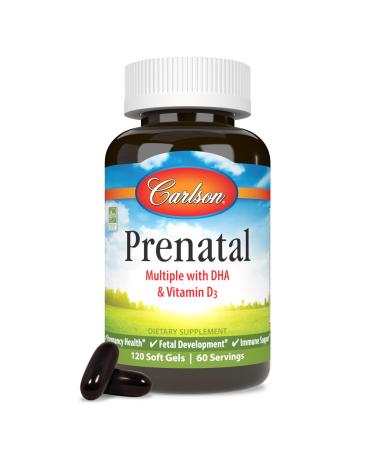Carlson Labs Pre-Natal Multivitamin Tablets with DHA, 120 Count