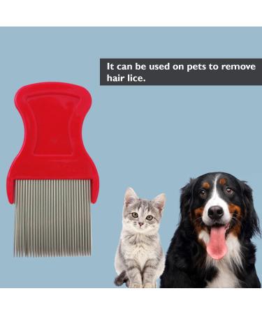 Stainless Steel Red Hair Nit Comb for Pets, Kids & Adults - Effective Head Lice Removal Tool - Buy Online on GoSupps.com