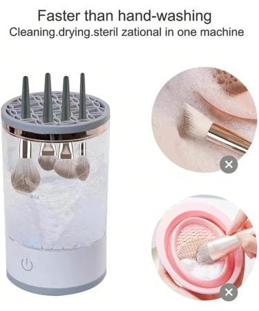 Brush Blender Brush Cleaner Brushly Pro Cosmetic Brush Cleaner Brushy Makeup Brush Cleaner Electric Makeup Brush Cleaner Automatic Spinning Makeup Brush Cleaner (White) - Buy Online on GoSupps.com