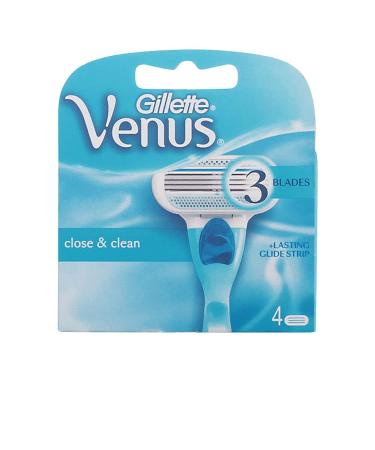 VENUS Gillette Classic Close & Clean 4 Replacement Blades for Women Shaver -4 Refills