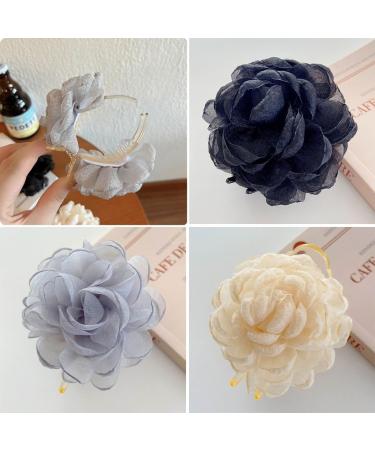 hgnxa Korean Meatball Head Hairpin Clip Head Female Headdress Camellia Elegant Temperament Hair Accessories Gray - Buy Online on GoSupps.com