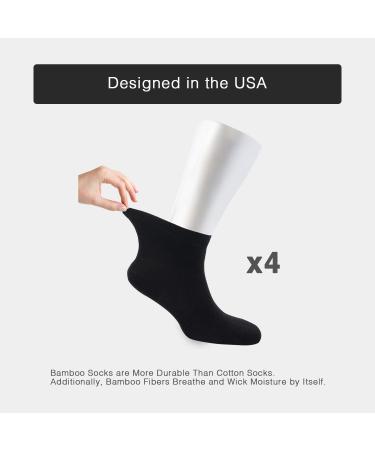 Cozyfeel Diabetic Socks Women - 4 Pairs Large Black Bamboo Ankle Socks for Neuropathy - Buy Online on GoSupps.com