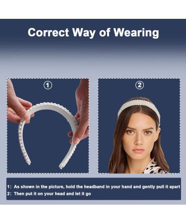 Sparkling Pearl Headbands for Girls and Women - Wide Plastic Hair Hoop Embellished with Bling Beads - Perfect Gift for Children's Day, Graduation, Prom, and Casual Wear - Buy Online on GoSupps.com