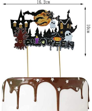 EOQPDECD 11 Pcs Halloween Cake Toppers 1 Big and 10 Small Demon Pumpkin Black Cat Ghost Cake Decors Cupcake Toppers for Halloween Theme Party Birthday Cake Decors Supplies - Buy Online on GoSupps.com
