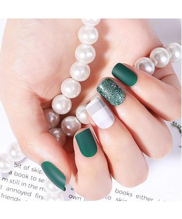 Hugttt 120 Pieces Short False Nails Matte Fake Nails Artificial Nails Tips Press on Nails Full Cover Fingernails Set With Glue and Files Stick 12 Sizes 4 Style - Buy Online on GoSupps.com