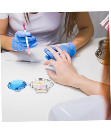 minkissy Nail Art Crystal Cup Nail Powder Bowl Containers with Lids Glass Cups with Lids Acrylic Liquid Container Nail Palette Carved Pen Wash Cup Crystal Pen White Crystal With Cover - Buy Online on GoSupps.com