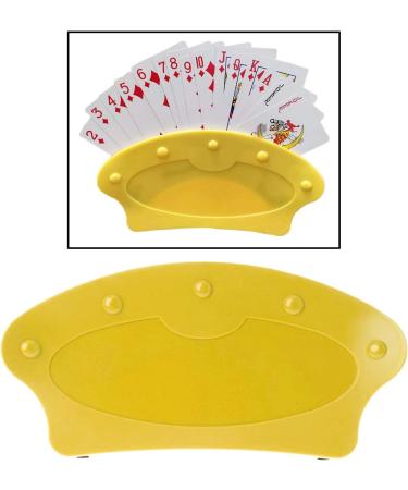 Yellow Playing Card Holder Set - Pack of 5 Durable Plastic 21.5 x 10 cm - Perfect for Games | International Shipping - Buy Online on GoSupps.com