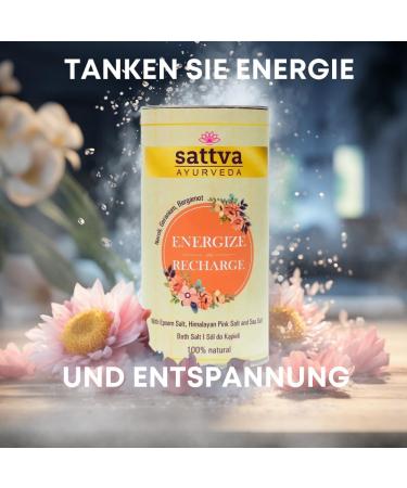 Sattva Energize & Recharge Bath Salt and Foot Bath Salt Relaxation Bath with Bergamot Fragrance 100% Natural Bath Crystals from Epsom Salt Himalayan Salt and Sea Salt for Men and Women 300 g - Buy Online on GoSupps.com