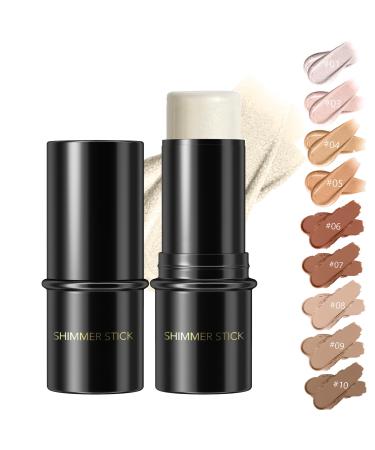 Contouring Stick Probuk Cream Bronzer Highlighter Makeup Stick Highlighter Make-up Stick Contouring Make Up Face Lips Contour Stick On-The-Go Long Lasting and Softness (01#)