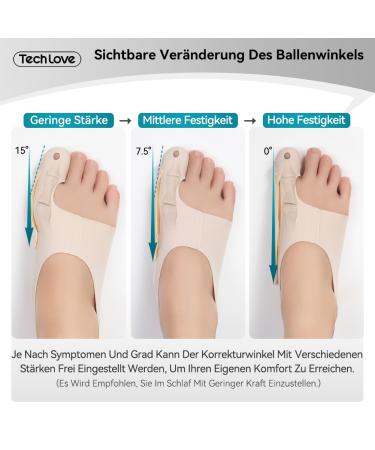 Tech Love Hallux Valgus Socks Women's Bunion Relief Toe Separator with Non-Slip Heel Strap | Size L | Yoga Fabric | International Shipping - Buy Online on GoSupps.com