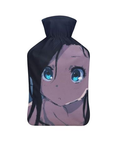 Cute Girl Hot Water Bottle With Cover Plush Bed Bottle Hand Warmer For Adults And Children 26.5X15.3cm
