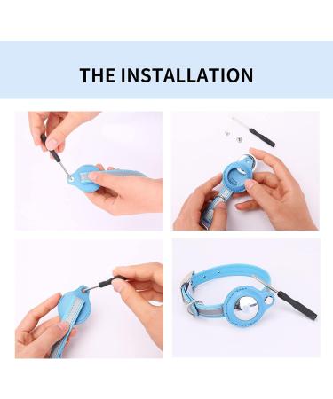 KOCNYDEY Leather Reflective AirTag Cat Collar Anti-Lost Cat Tracker Collar GPS Cat Collar with AirTag Adjustable Holder & Bell Integrated Apple Air Tag Cat Collar for Cats Kittens Small Dogs (Blue) XS (19-26cm) Blue - Buy Online on GoSupps.com
