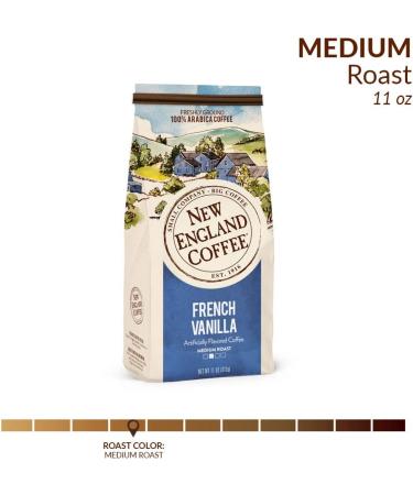 New England Coffee French Vanilla Medium Roast Ground Coffee Lot de 3 sachets de caf 325 ml - Buy Online on GoSupps.com