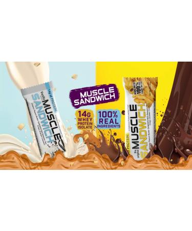 Muscle Foods Muscle Sandwich Bars Variety Pack | Real Ingredients Whey Protein Isolate High Protein Bars 2-Ounce Bars (12 Count) - Buy Online on GoSupps.com