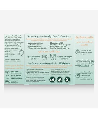 Nature's Aid Moisturizing Natural Rice Water Shampoo Bar for Hair Growth Strengthening & Thickening Shampoo for All Hair Types. Natural Lather and Salon Quality. Vegan. Made in Canada. (Orange Mango) 72g - Buy Online on GoSupps.com