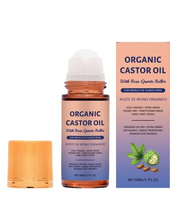 LAKPYN 50ml organic castor oil with quartz roller organic castor oil roll on gently nourishes the skin