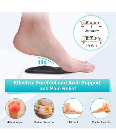 Haofy High Heel Pillow Insoles for Women - Arch Pain Relief Non-Slip Gel Metatarsal Pads 2 Pairs with Bow Support - Buy Online on GoSupps.com