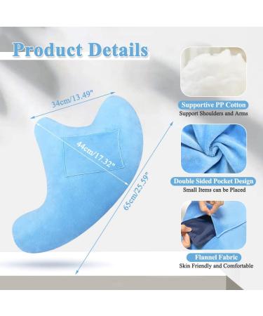 Shoulder Surgery Pillow for Rotator Cuff Pain Relief - Side Sleeper Bed Wedge for Arm & Shoulder Surgery Recovery - Blue - Buy Online on GoSupps.com