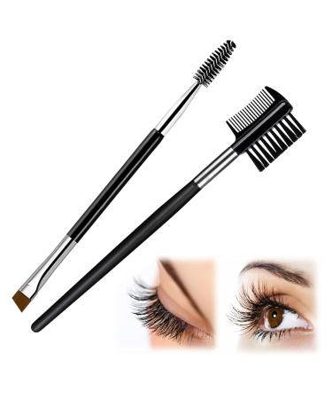 2 pieces of eyebrow brush 2-in-1 eye brow brush double-sided comb eyebrows brush eyebrow brush with comb eyebrows brush eyelash separator for women cosmetics (b)