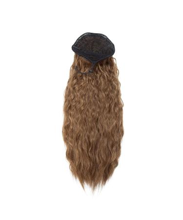 Clip-in Ponytail Hair Extension for Black Women | Curly 45cm Natural Hair in Dark Blonde & Chocolate Brown Mix - Buy Online on GoSupps.com