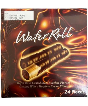 Wafer Roll Hazelnut cream 18 grams Pack of 24 - Buy Online on GoSupps.com