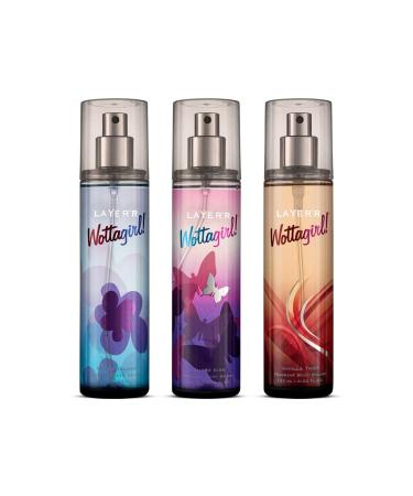 Layyer'r Wotta.girl Mystic Island Amber Kiss Vanilla Twist Body Spray Combo Of 3 For Women