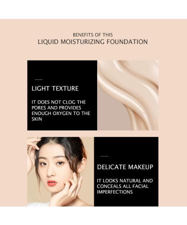 VENZEN Thin Light Concealer Liquid Foundation - Waterproof Moisturizing Long-Lasting in #02 Ivory | Soft Texture & Delicate Colors - 1 Count - Buy Online on GoSupps.com
