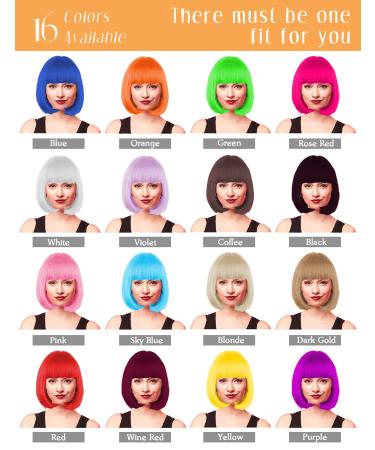 PLANTURECO Red Wig with Bangs and Neon Glasses - Bachelorette Party Wigs - Buy Online on GoSupps.com