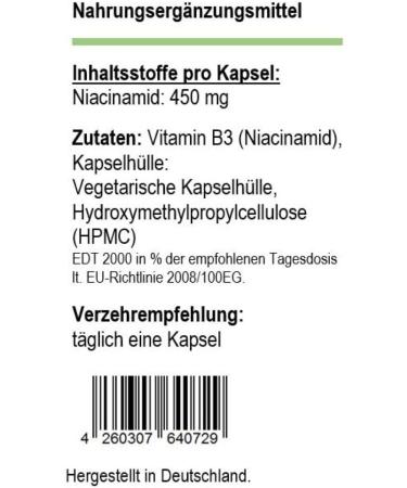 Buy Pure Vitamin B3 Capsules - 120 Count Vegetarian | High-Quality German Production - Buy Online on GoSupps.com