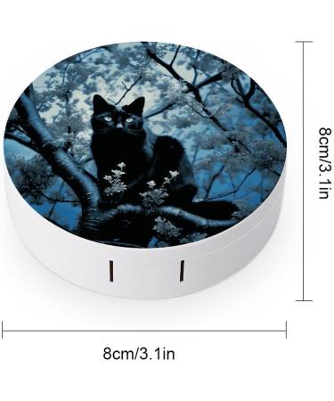 Black Cat on Tree Contact Lens Case - Portable Travel Storage Box for Contacts - Buy Online on GoSupps.com